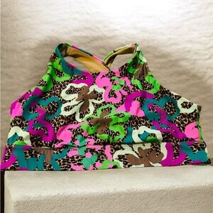 Fabletics Multicolor Leopard Print Sports Bra